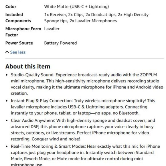 NEW 2pc Pack Wireless Mini Microphone for iPhone - Picture 11 of 14